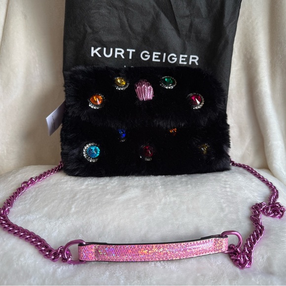 Kurt Geiger London Medium Kensington Faux Fur Crossbody Bag - Picture 1 of 10